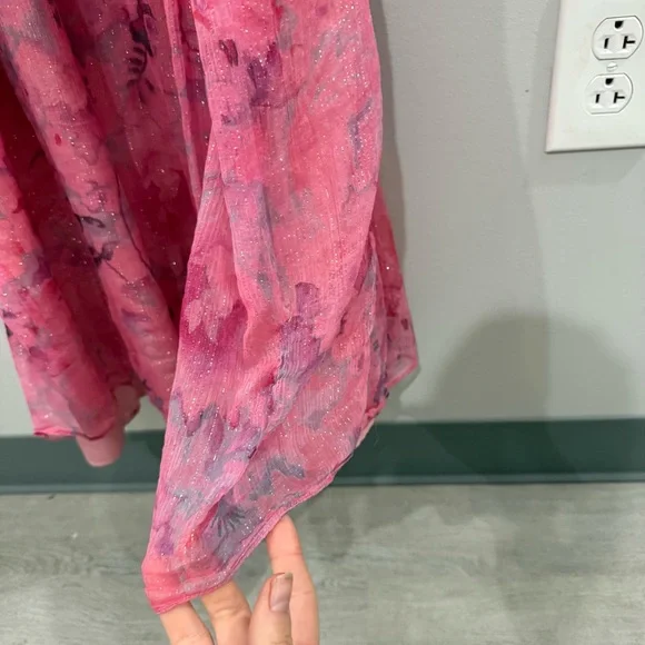 BHLDN Dress Iris One Shoulder Cutout in Pink Floral - Picture 8 of 9